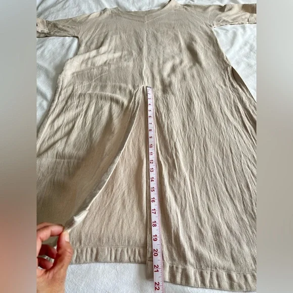 Soft Surroundings Boho Linen Blend Maxi Dress, L Lagenlook Oversized Resortwear - Picture 13 of 14